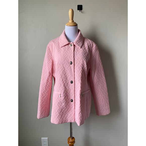 Light Pink Talbots Lined Quilted Jacket- Size Large - Picture 9 of 13